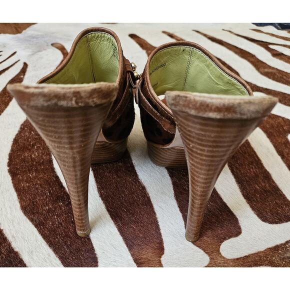 Tyler Richard Tyler Pony Hair Fur Platform Peep Toe Pumps w/ Buckle Size 8.5 - Picture 6 of 8